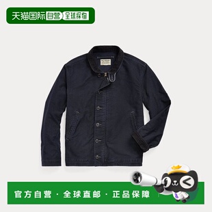 自营欧洲直邮RALPH LAUREN拉夫劳伦 RRL灯芯绒领海军蓝棉质夹克