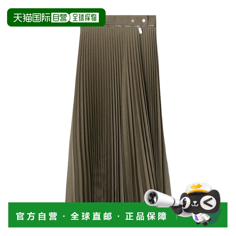 1h可退 香港直邮BURBERRY 女士半身裙 80929981 AW2024 绿色 褶饰