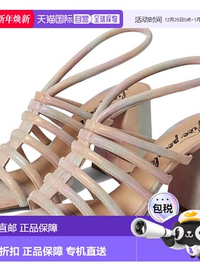自营Free People Colette系带高跟女式美国9.5M彩虹金属凉鞋KHD32