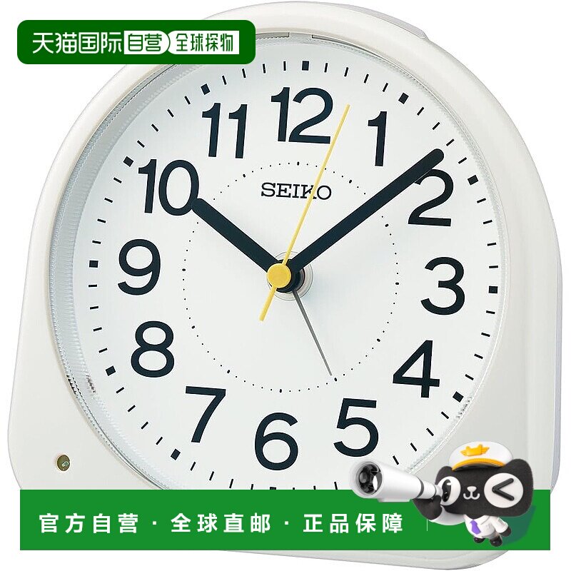 日本直邮Seiko精工闹钟 夜晚可见 白 113&times;116&times;66mm KR525W