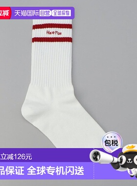 日本直邮coen 线条与logo刺绣罗纹袜子 [CO3322EW009642]