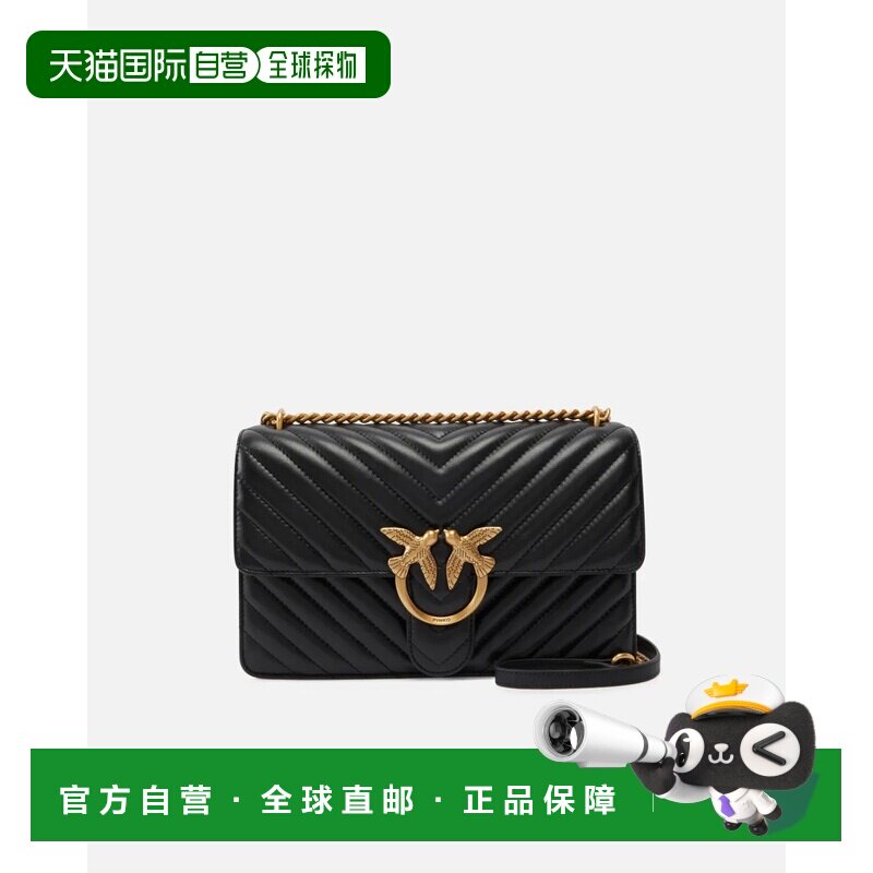 pinko 女士飞鸟徽标金色五金配件单休闲时尚肩斜跨包斜挎包单肩包