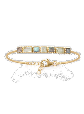 自营 liv oliver18k 金拉长石多祖母绿切割手镯 - 金 美国奥莱直