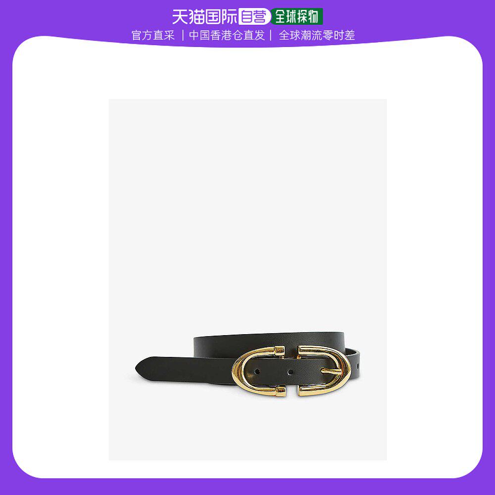 香港直邮潮奢 reiss 蕊丝 女士 贝利扣皮革腰带  black黑色