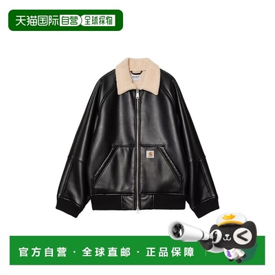 自营欧洲直邮Carhartt Shepton女士聚氨酯拉链黑色夹克外套