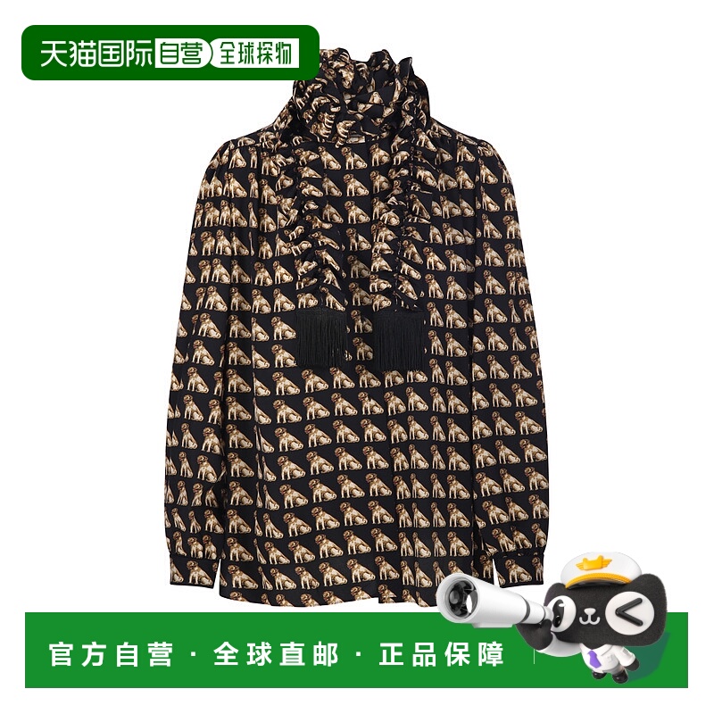1h可退 香港直邮VALENTINO 女士衬衫 7B3AB7R49G5K92 AW2025 黑色