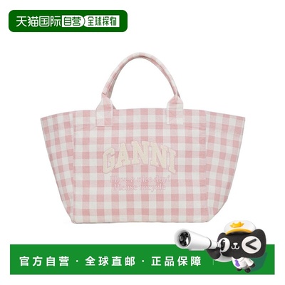 香港直邮GANNI 女士手提包 A6894038 AW2025 粉红色 XXL 维希格纹