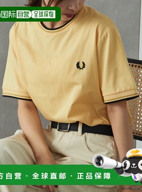 1h可退 日本直邮FRED PERRY 男女同款 纯棉双色领边T恤M1588B 225