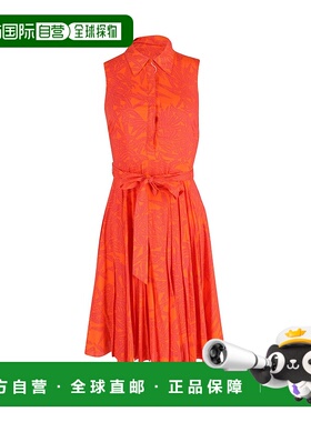 自营 Diane Von Furstenberg Harmony Lepic橙色人造丝连衣裙 美