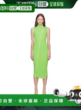1h可退 香港直邮潮奢 versace 范思哲 女士 绿色 Slashed 连衣裙