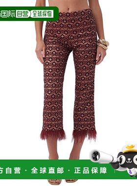 自营Trina Turk Shibui长裤-红色 奥莱直发喇叭裤美国休闲裤