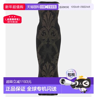 1h可退 香港直邮Wolford 女士 x Etro 金银锦缎提花中长连衣裙