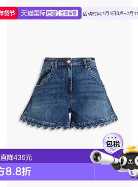 1h可退 香港直邮Maje 女士 齿纹牛仔短裤 MFPSH00380 blue蓝色 舒