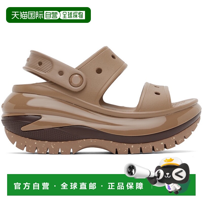 1h可退 香港直邮潮奢 Crocs 卡骆驰 女士 棕色 Mega Crush 凉鞋 2