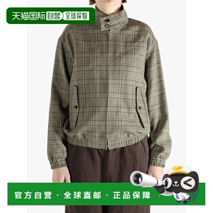 美国直邮AURALEE - Women Silk Linen Nep Check Zip Blouson