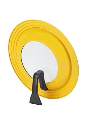 日本直邮DELISH KITCHEN锅盖 黄色 外径29.5高8.5厘米 硅胶手柄