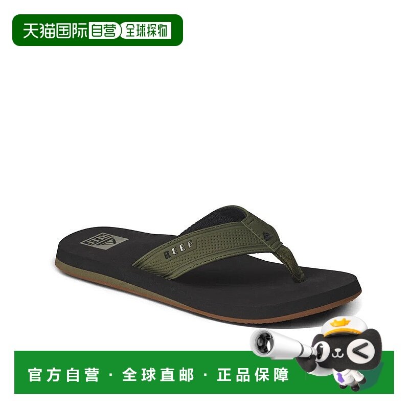 自营Reef Layback Flip Flops Men's Olive Arch Support Slip On