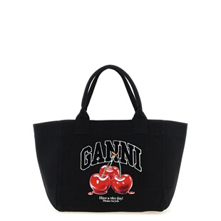 香港直邮GANNI 女士手提包 B2110038252 SS2026 黑色 Medium cher