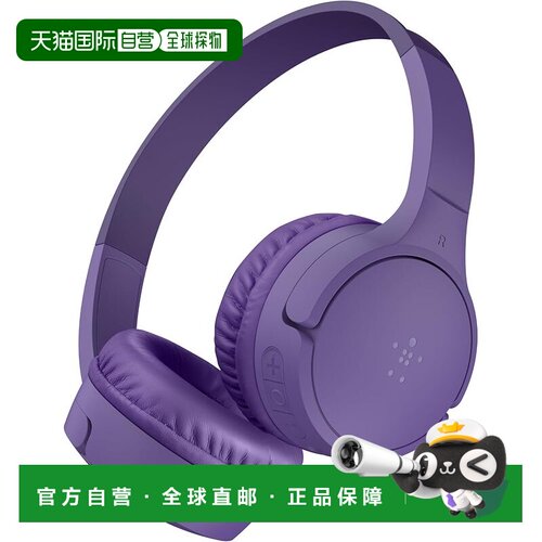 【日本直邮】Belkin 儿童无线耳机 音量限制 30小时 紫 AUD002fqP