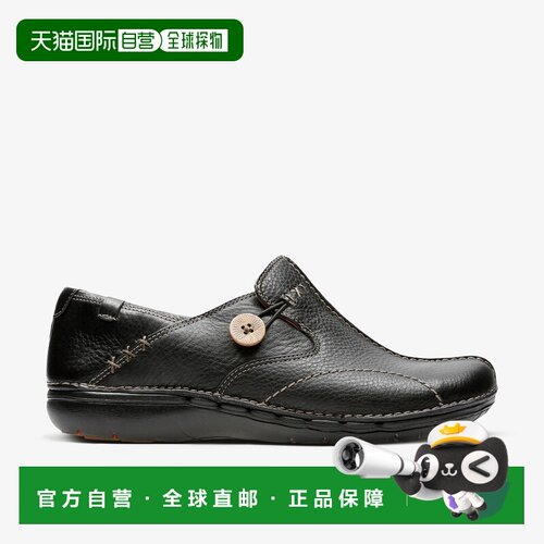 日本直邮Clarks 20312837 Un Loop（黑色皮革）鞋女鞋一脚蹬