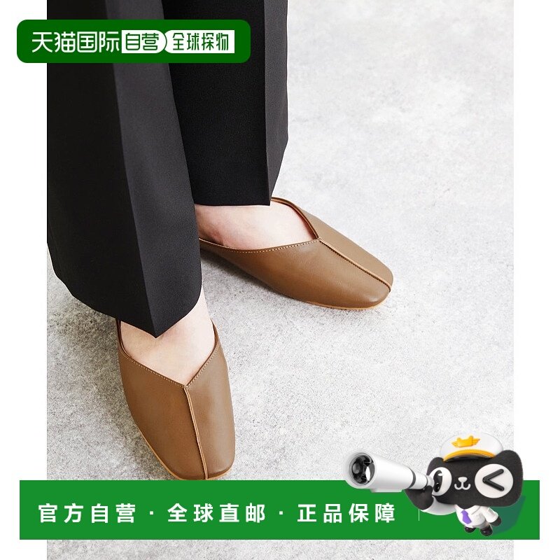 日本直邮Menue 方形头2way拖鞋平底鞋 ME8623BW00077