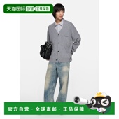 自营欧洲直邮Acnes 蓝色棉复古裁边牛仔裤 Studios 1981男士