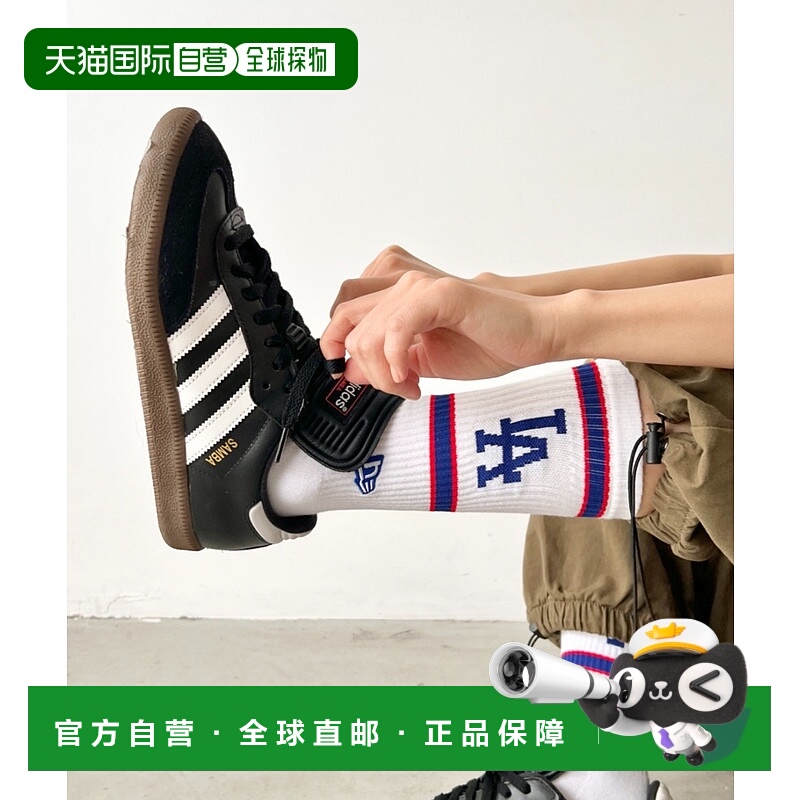 1h可退 日本直邮NEW ERA 男女同款 MLB联名 厚实 Crew袜 刺绣Logo