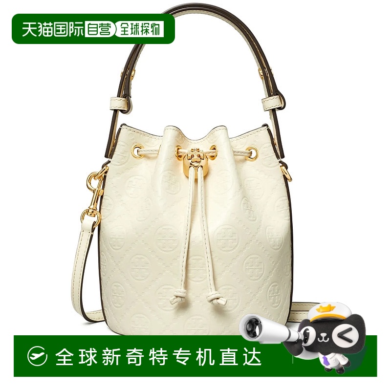 美国直邮TORY BURCH - Women T Monogram Leather Mini Bucket Ba