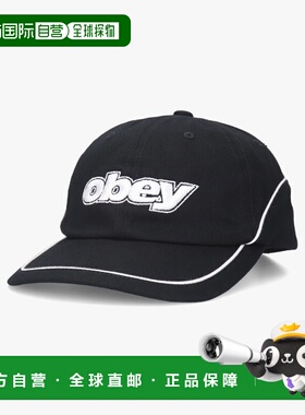 1h可退 日本直邮OBEY 男女同款 全棉6片帽 带织带装饰魔术贴调节