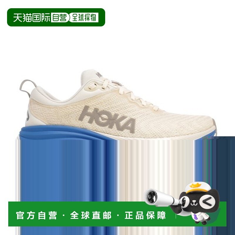 自营欧洲直邮HOKA GAVIOTA男士米白色/蓝色网布缓震跑鞋