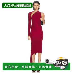 1h可退 香港直邮Courreges 女士 单肩绉纱针织连衣裙连衣裙 424JR