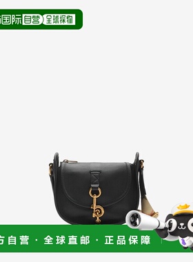 自营欧洲直邮Burberry博柏利 Messenger系列女士黑色小牛皮马术骑