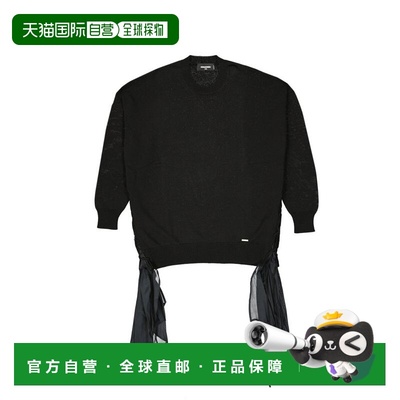 自营Dsquared2 Cotton Women's Sweatshirt - black 美国奥莱直发