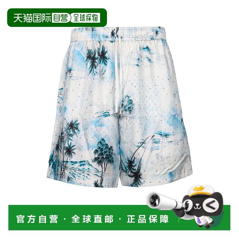 1h可退 香港直邮AMIRI 女士短裤 AMSHSH1007ASHLEYBLUE SS2024 花