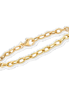 自营 Ross-Simons Italian 4mm 18kt Yellow Gold Oval Cable-Lin
