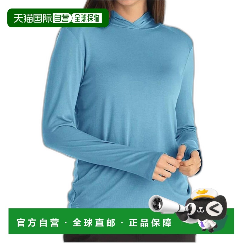 自营 free fly女士竹纤维遮阳连帽衫 II（蓝石色） - bluestone
