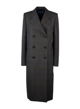 PRADA 女士外套 P601S1KXTSOOOF0KGN AW2024 黑色 翻领长袖大衣