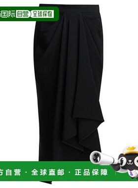 香港直邮GIVENCHY 女士半身裙 BW411M164K001 CO 黑色 Midi Skirt