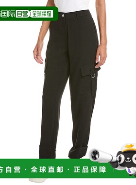 自营DKNY缎面工装裤-黑色 美国奥莱直发卫裤休闲裤束脚裤