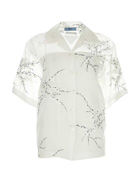 PRADA 女士衬衫 P433BRS18214KFF0009 SS2024 白色