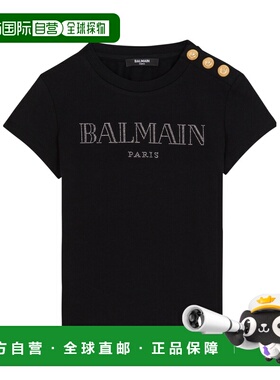 香港直邮BALMAIN 女童T恤 BY8A51Z3277930 SS2026 黑色 Balmain V