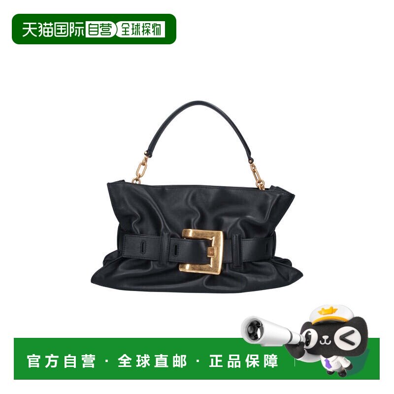 自营balmain黑色an中号皮革单肩包-黑色 美国奥莱直发女包手提包