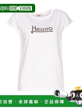 香港直邮HERNO 女士T恤 JG000211D520091059 SS2025 白色