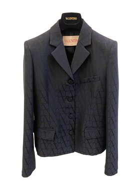 VALENTINO 女士西服 BCE3878G5598 AW2024 黑色 长袖西装外套