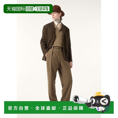 自营欧洲直邮Loro Piana 男士米白色棉衬衫法兰绒