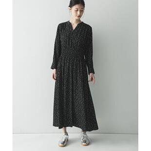 日本直邮URBAN 女装 高腰褶皱波点连衣裙 UR26130201201 RESEARCH