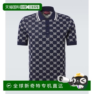 blue蓝色 男士 棉质Polo衫 舒适时尚 香港直邮Gucci 1h可退 古驰