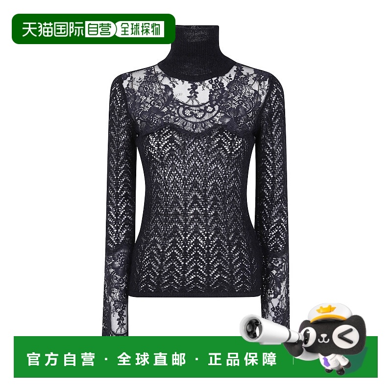 香港直邮Blumarine 高领针织蕾丝毛衣 4M170B长袖