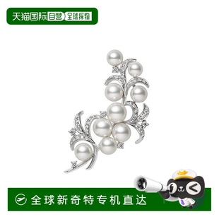 前卫别针18K白金时尚 日潮跑腿Mikimoto御木本男女同款 4.8cm胸针
