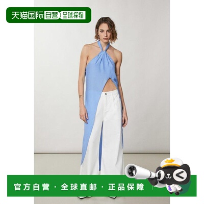 自营Patrizia Pepe Viscose Tank Women's Tops - blue 美国奥莱